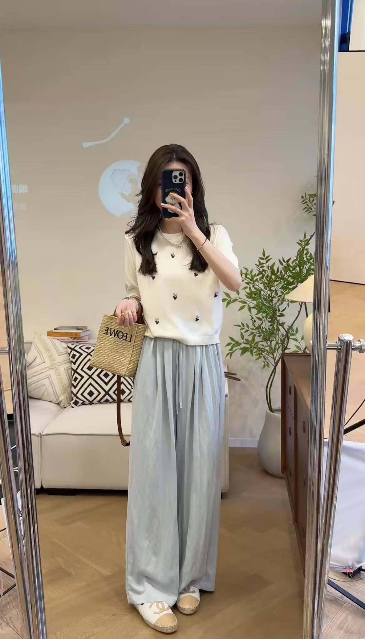 Tulip Korean Sweet Soft Short Sleeve Knit T-Shirt and Drawstring Casual Pants Set