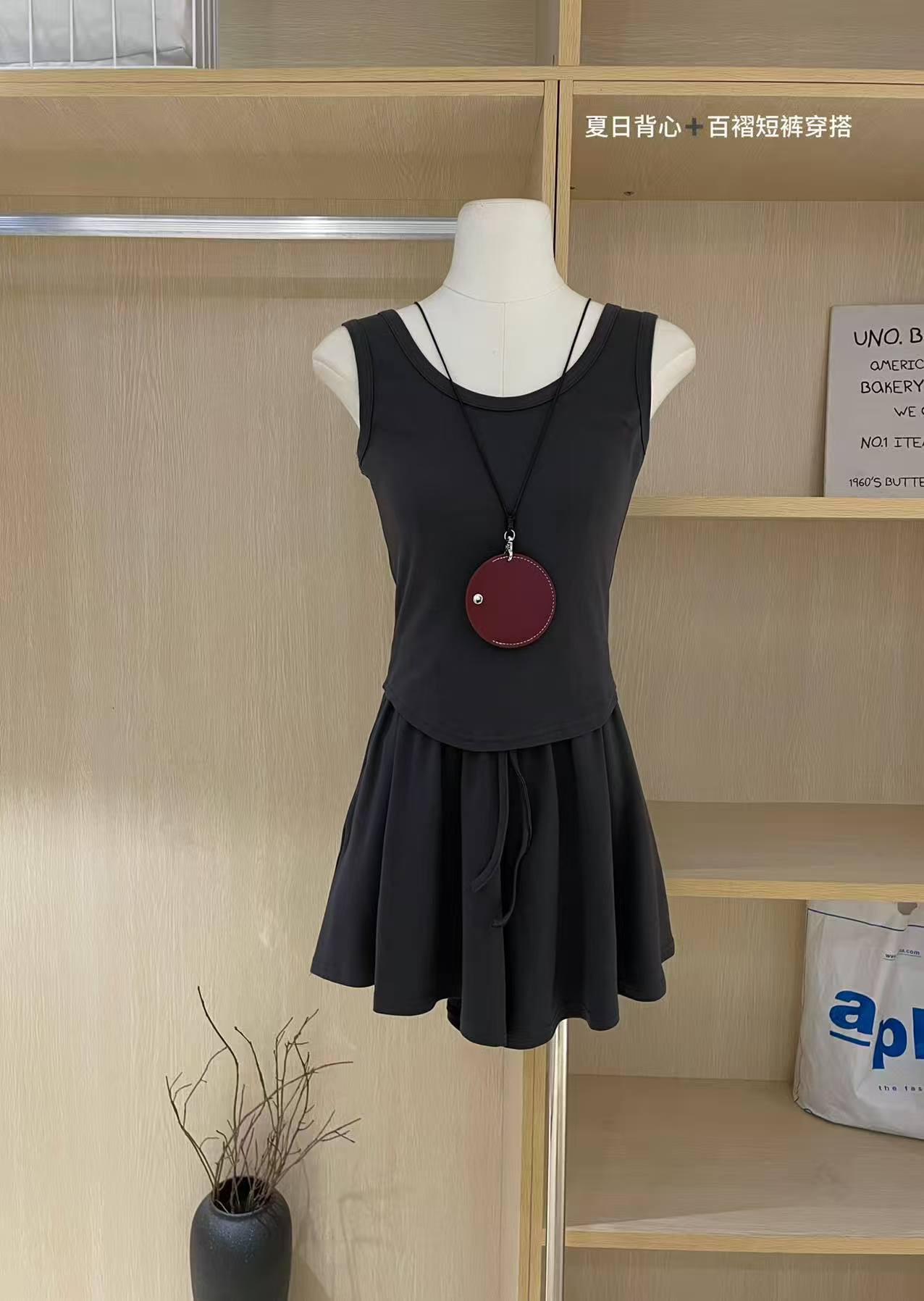 Korean Casual Summer Long Sleeve Shirt Vest High Waist Shorts Three Piece Set - Image 4