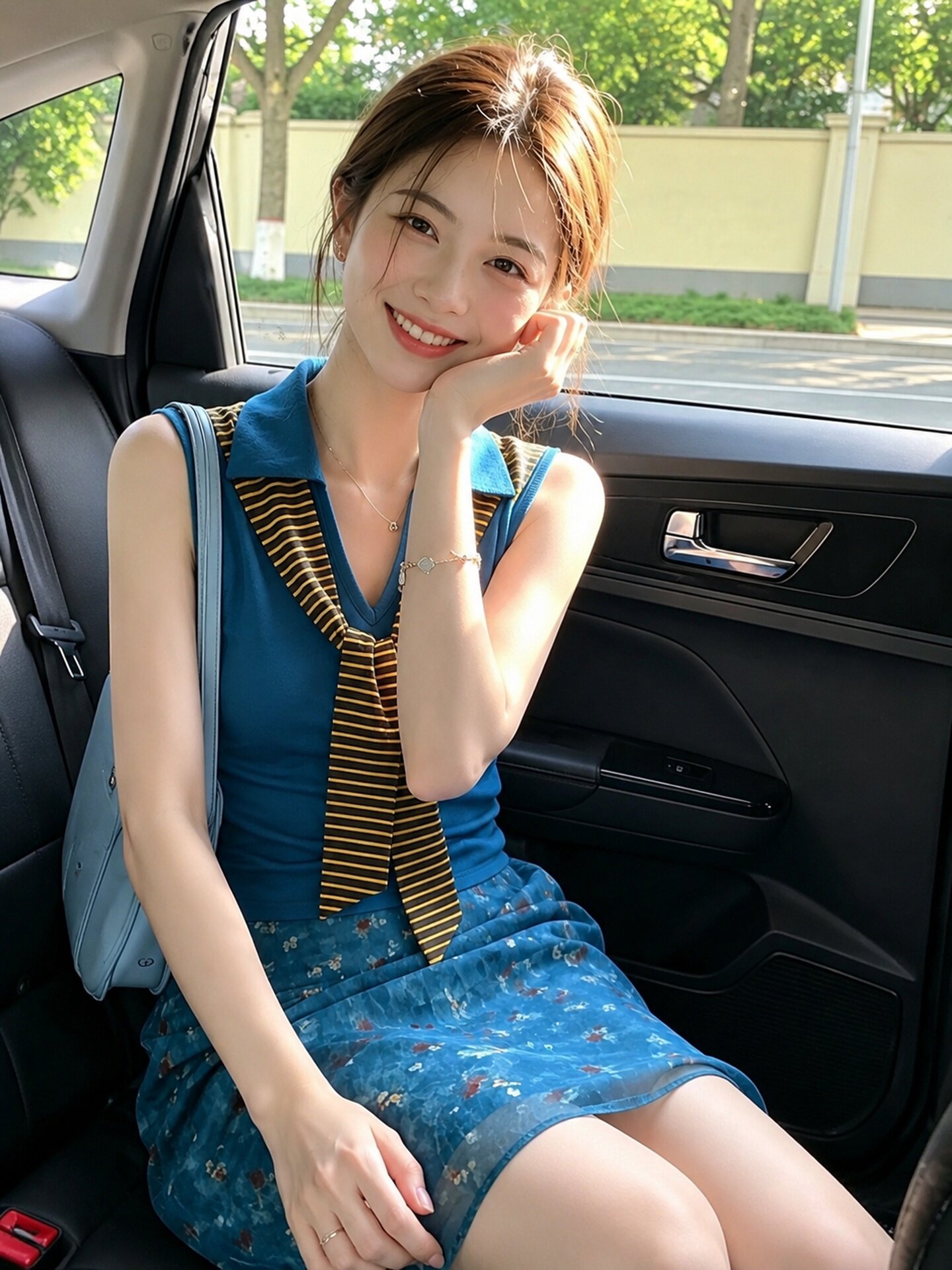Blue Camisole Women's Top 2026 Summer Thai Style Cute Age-Reducing Fairy Knit - Image 2