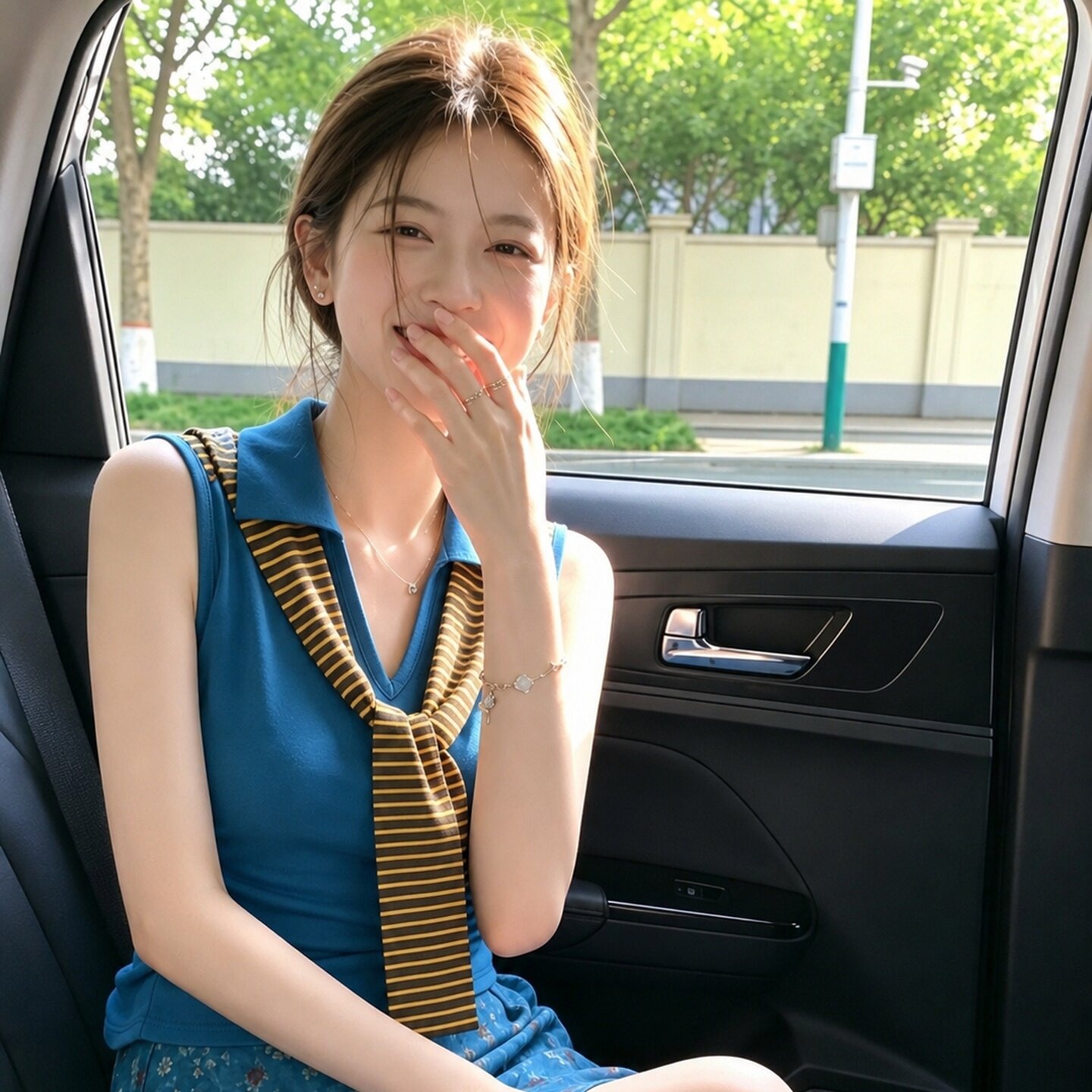 Blue Camisole Women's Top 2026 Summer Thai Style Cute Age-Reducing Fairy Knit - Image 5